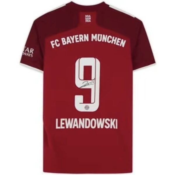 Robert Lewandowski Bayern Munich AutographedAdidas 2021 -2022 Red Jersey-Fanatics AuthenticCertified-Soccer Memorabilia