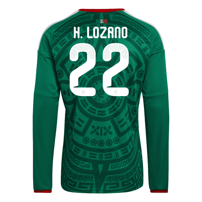 H.Lozano-Long-sleeve-2.png Hirving Lozano 2026 Mexico Long Sleeve Home Jersey - Image 1