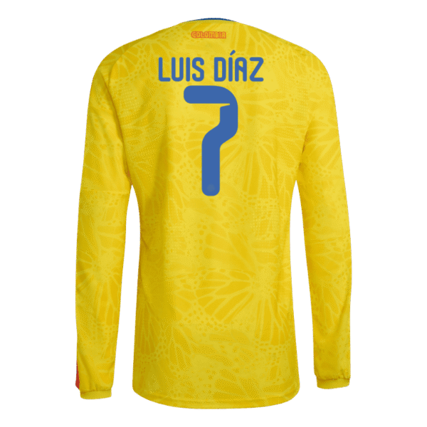 Luis Diaz 2026 Colombia Long Sleeve Home Jersey