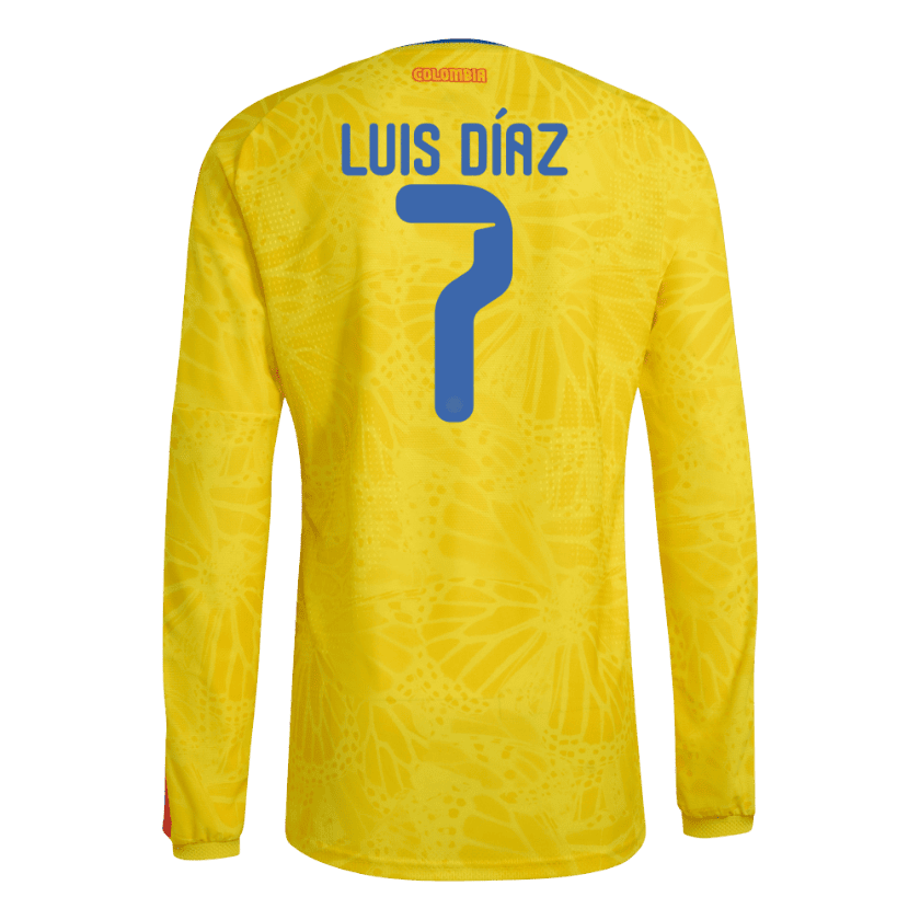 Luis-Diaz-Long-Sleeve-2.png Luis Diaz 2026 Colombia Long Sleeve Home Jersey - Image 1