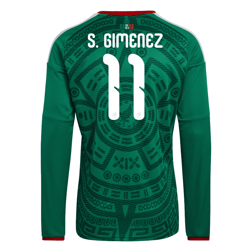 Santi-Gimenez-LONG-SLEEVE-2.png Santiago Gimenez 2026 Mexico Long Sleeve Home Jersey - Image 1