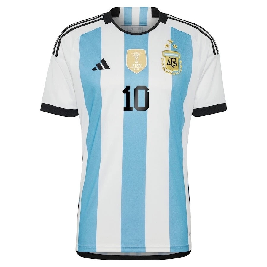 s-l1600-1-1.jpg IN HAND WORLD CUP MESSI ARGENTINA NATIONAL TEAM ADIDAS 2022 WINNERS JERSEY - Image 1